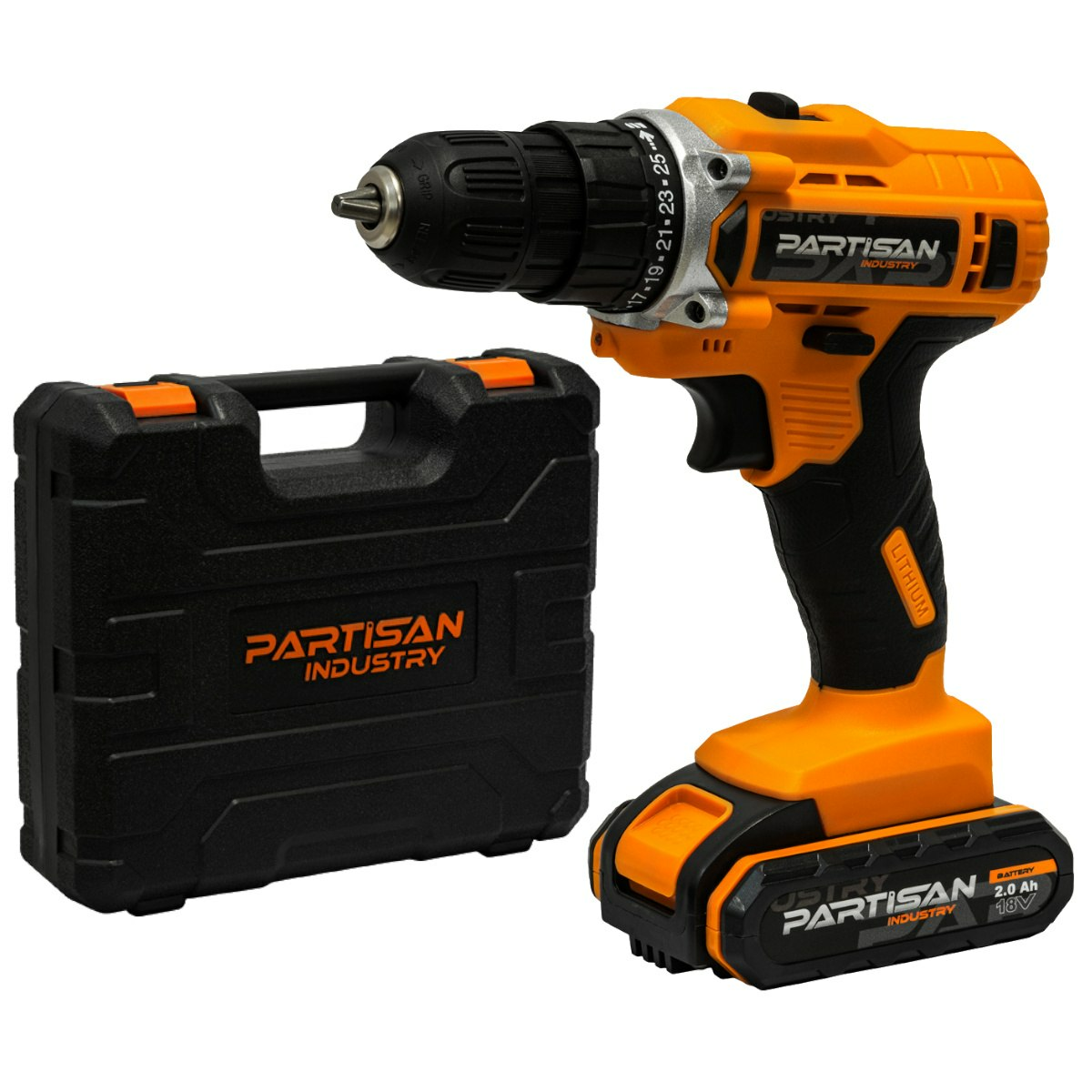 Дрель-шуруповерт аккумуляторная PARTISAN AD-18.2 (Китай) 