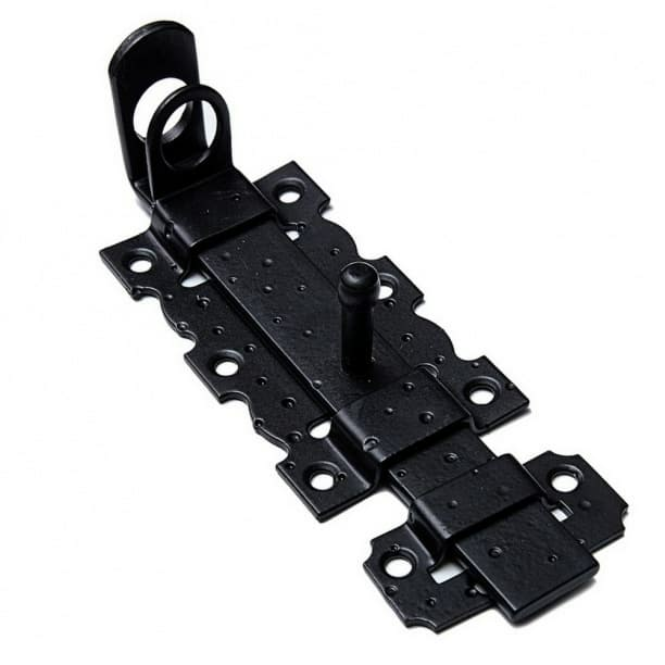 Задвижка дверная ЗД-110, проушины, черная (Польша)