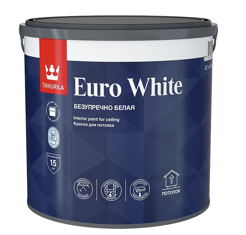 Краска для потолка TIKKURILA Euro White (Россия) в Борисове