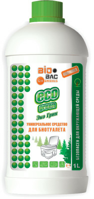 Универсальное средство для биотуалета, для сточного и сливного бачка ECO GREEN 1л (Россия) 