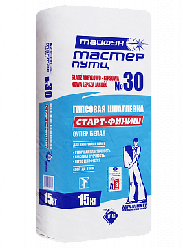 Шпатлевка белая гипсовая Старт-финиш «Тайфун Мастер» №30 5 кг Шпатлевка белая гипсовая Старт-финиш «Тайфун Мастер» №30 5 кг