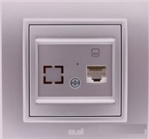 Розетка Zena модульная компьютерная САТ6 серый (Турция)