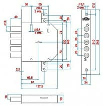 Замок врезной ГРАНИТ 1.06.02. (Россия)