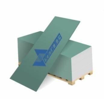 Гипсокартон стеновой ГКЛВ 12,5*1200*3000 (влагостойкий) (Белгипс) (Беларусь)