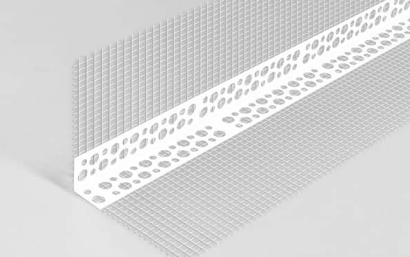Уголок перфорированный ПВХ с сеткой 70*70*3000 мм (Беларусь)