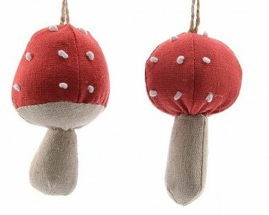 Украшение новогоднее "Гриб" (6х10 см) (Китай)