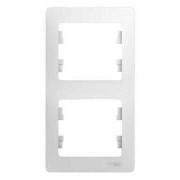 Рамка-2 Glossa вертикальная (белая) (Латвия)