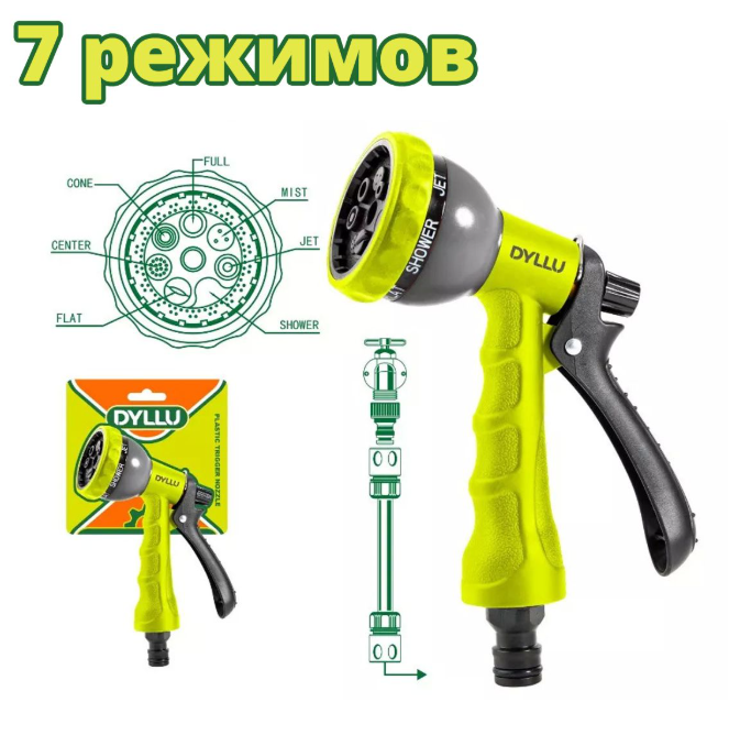 Пистолет-распылитель 7-позиционный DYLLU DTSN1E07 (Китай)