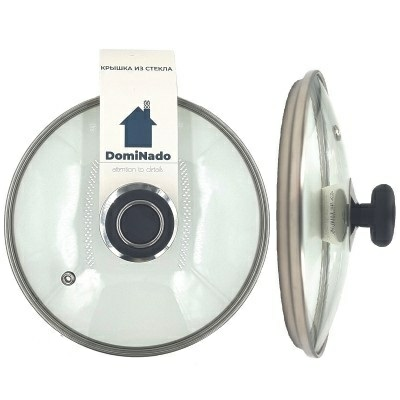 Крышка стеклянная с металлическим ободом и паровыпуском, круглая, DomiNado GP (Китай)