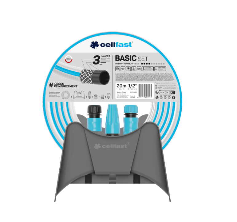 Набор для полива BASIC 1/2" 20 м с держателем для шланга (Польша)