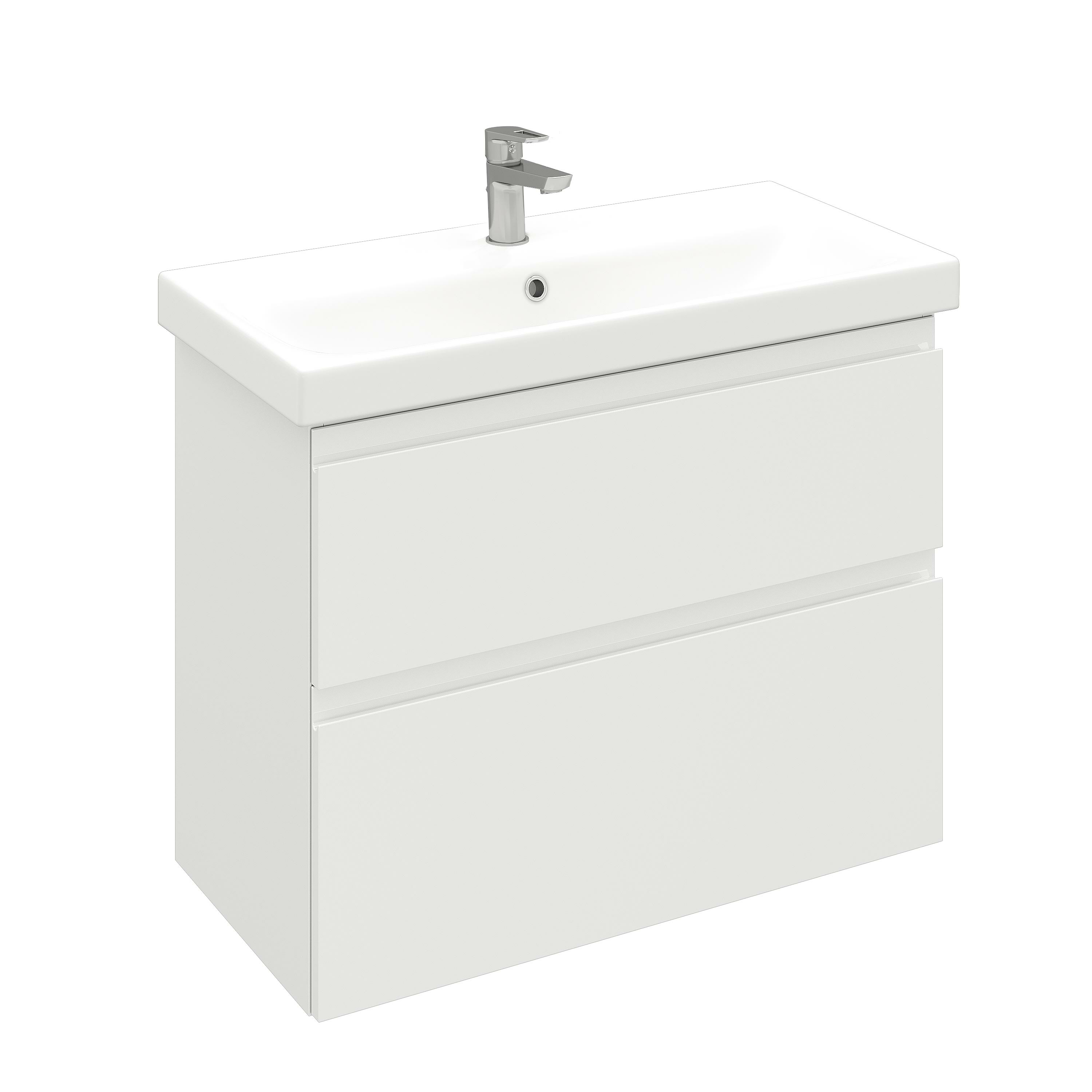 Тумба Laparet подвесная Optimum Slim 80 под умывальник Moduo Slim 80, белый глянец (Беларусь)