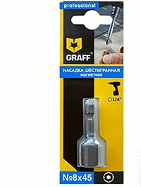 Бита SW 8x45 мм для кровельныx саморезов (блистер), (Польша)