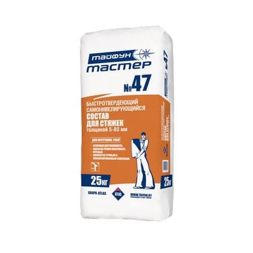 Смесь для стяжек Тайфун Мастер №47,25 кг (Беларусь) в Борисове