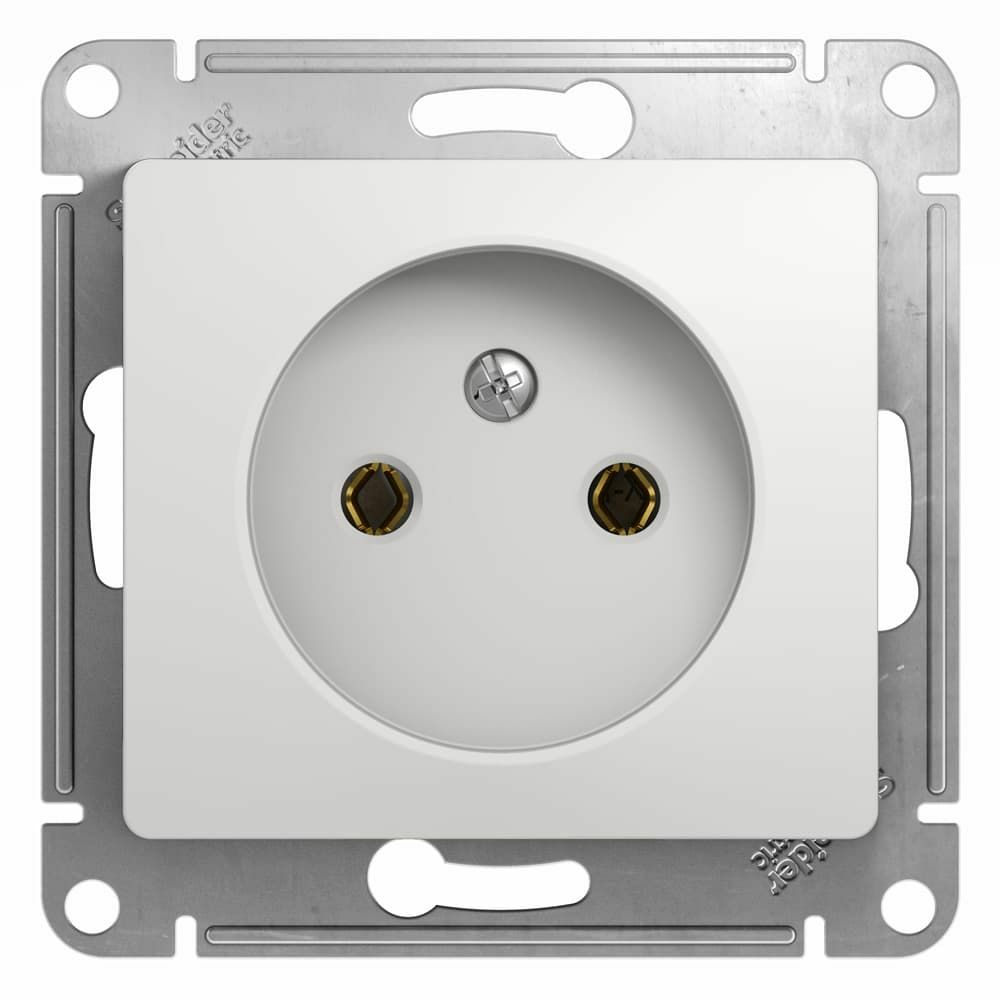 Розетка Glossa без заземления (белая) (Латвия)