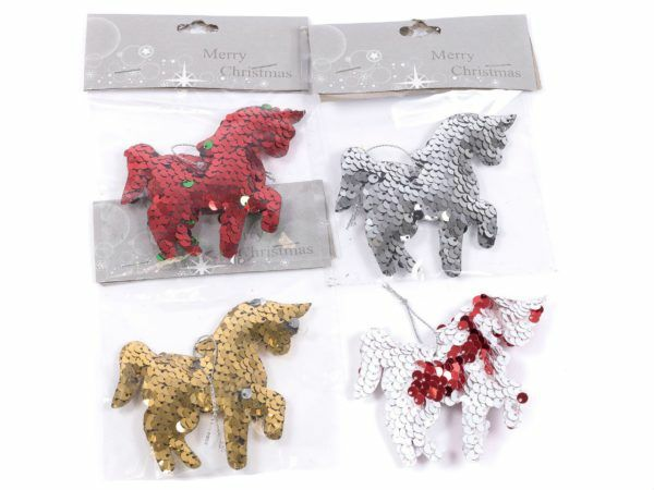 Украшение новогоднее текстильное "Лошадка" 7*7 см (арт. NY13217, код 191659) (Китай)