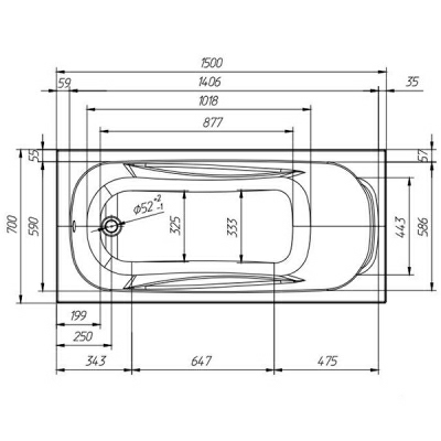 Ванна SERENA Simpie LA 1500*700 (Беларусь)