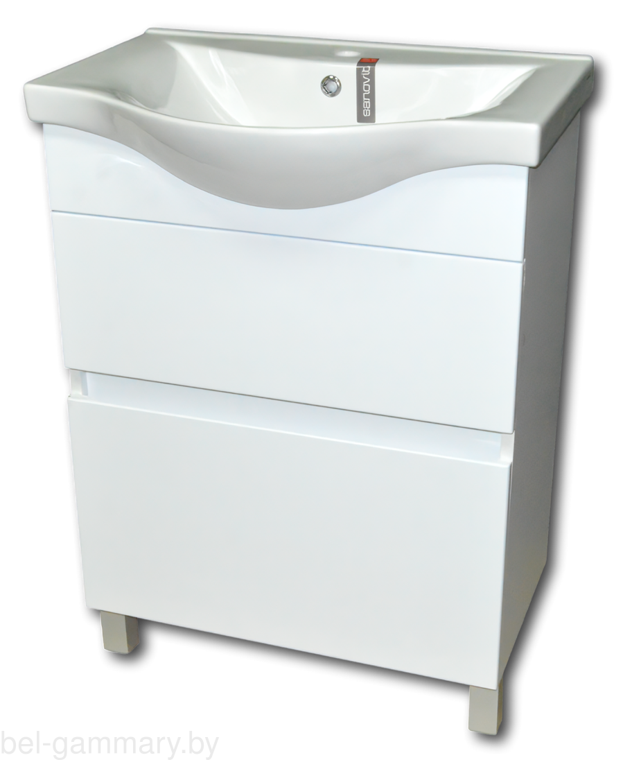 Тумба с умывальником Гамма Р25оФ8-У65 (белый) Альбатрос-10065 (Беларусь)