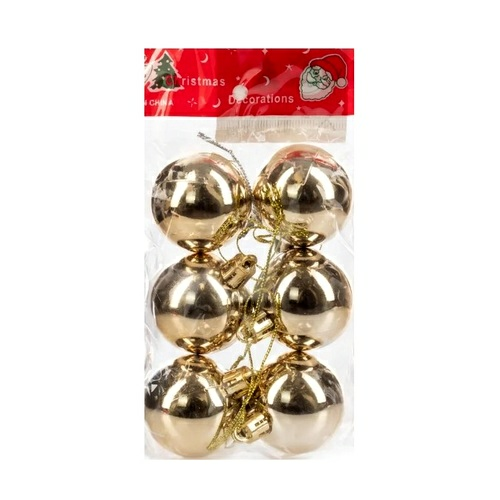 Набор новогодних шаров 4 см, 6 шт Ausini (Китай)