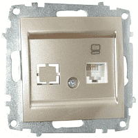 Розетка Zena модульная компьютерная САТ6 титан (Турция)