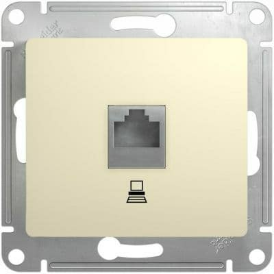 Розетка компьютерная Glossa RJ45 (бежевый) (Россия)