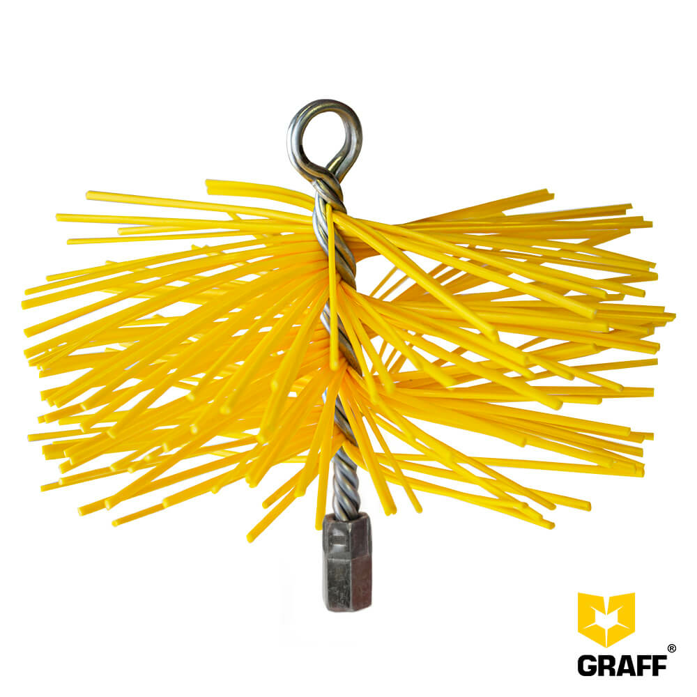 Щетка нейлоновая круглая 200 мм для чистки дымохода GRAFF (Китай)