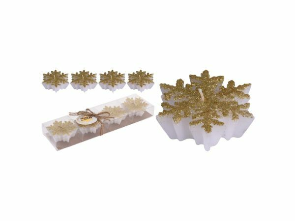 Набор свечей декоративных "Новогодних" 4 шт. 6*6*2 см (код 239595) (Китай)