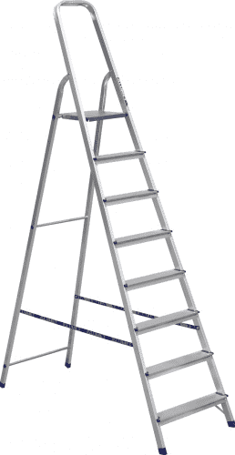 Лестница-стремянка алюминиевая матовая 8-и ступенчатая АМ708 (Россия)