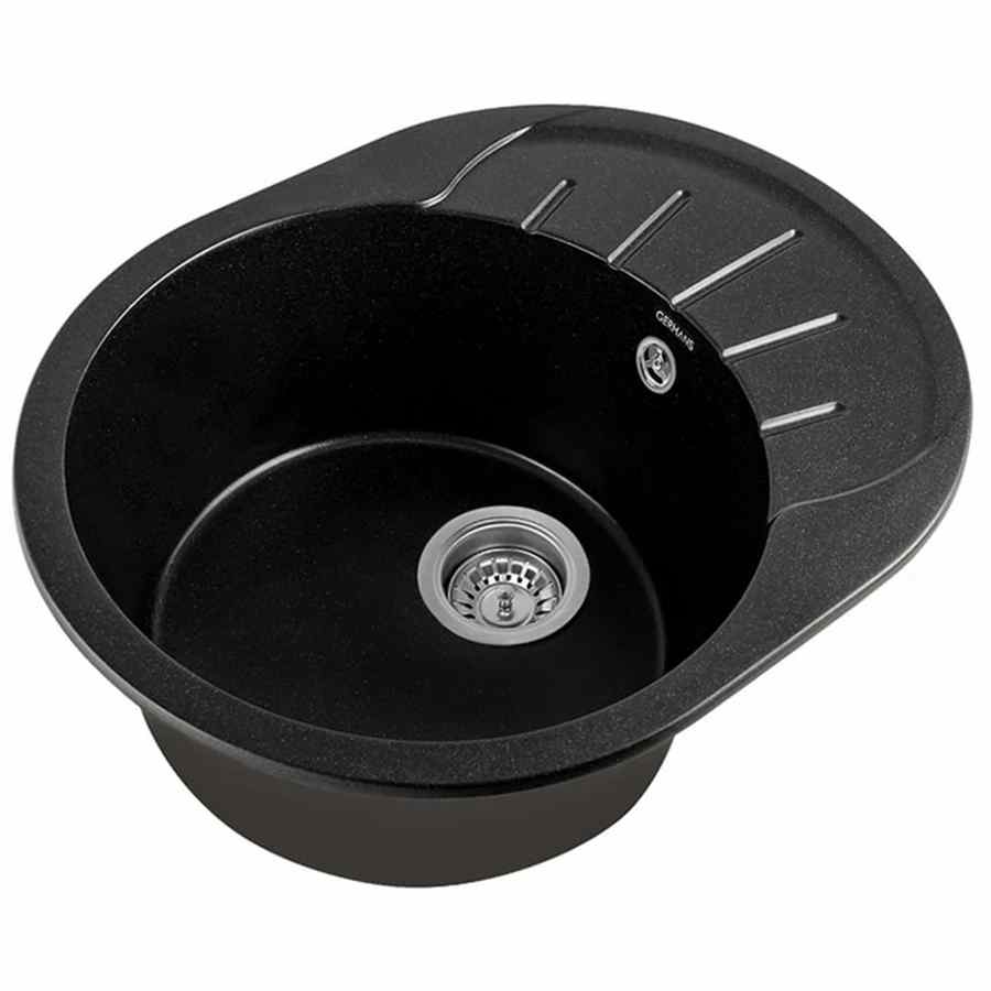 Мойка GERHANS A03-25 ОНИКС 575х440мм искусственный камень без сифона овал (Россия)