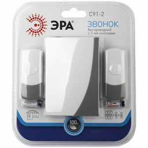 Беспроводной звонок ЭРА C91-2 две кнопки (Китай)
