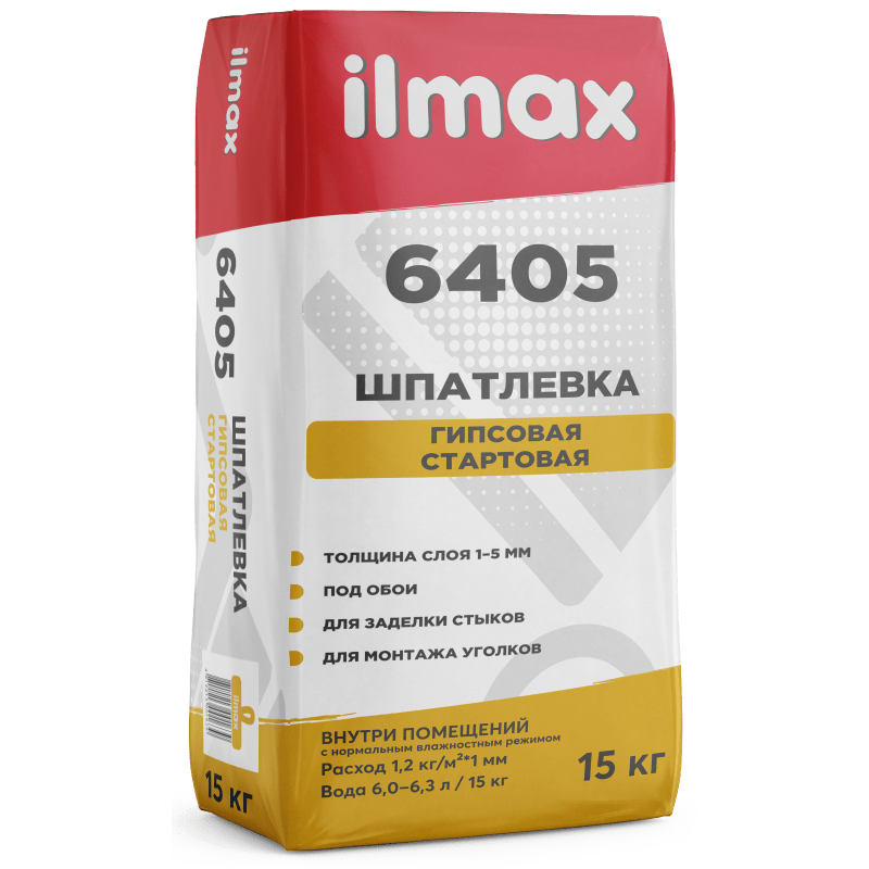 Шпатлевка гипсовая стартовая ilmax 6405 15кг в Борисове