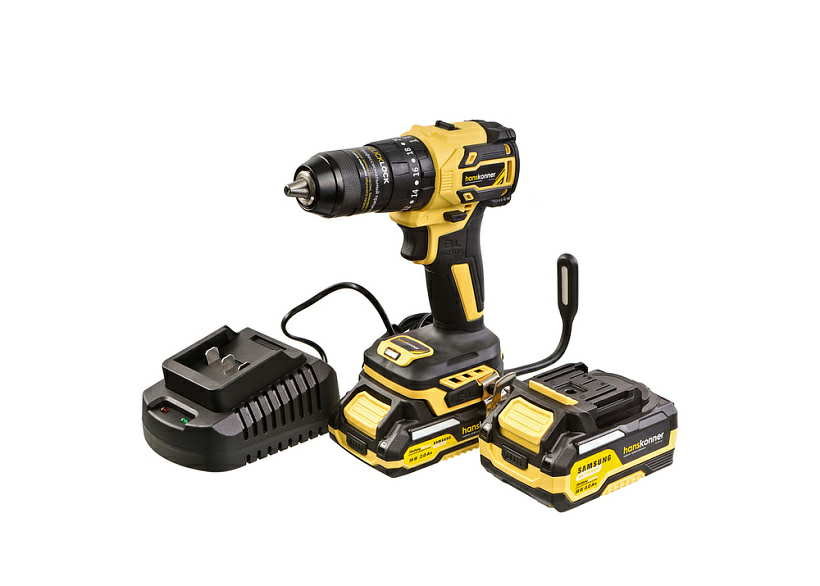 Дрель-шуруповерт аккумуляторная бесщеточная ударная HCD2065PRO HANSKONNER PLATINUM 18В (Китай)
