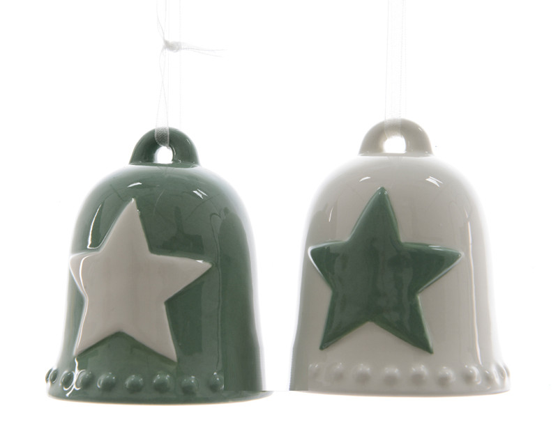 Украшение для новогодней елки из керамики "Колокольчик" (612854) (Китай)