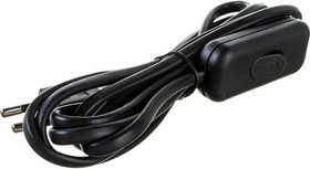 Шнур УШ-1КВ 2х0,75/2метра черный (Россия)