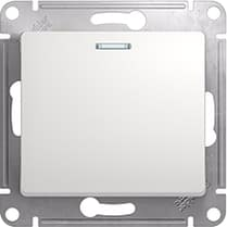 Выключатель GLOSSA 1-клавишный с подсветкой (белый) (Латвия)