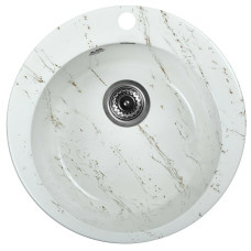 Кухонная мойка Wisent WA04-13 мрамор бело-золотой (без сифона) (Беларусь)