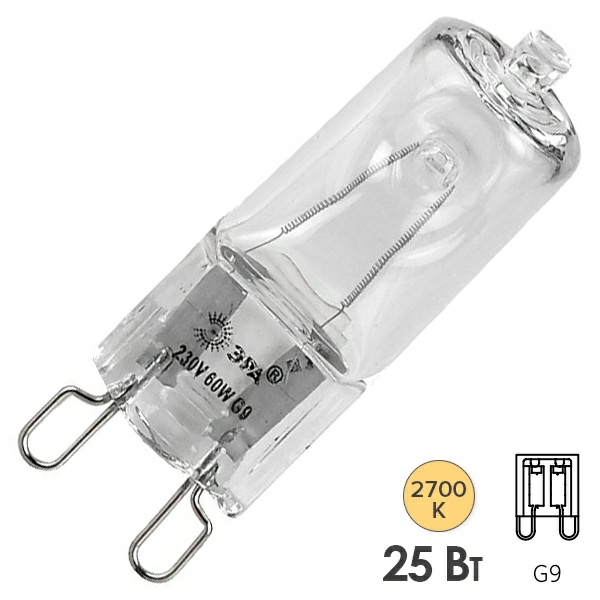 Эра G9-JCD-25-230V-Cl(10/100/1000) Лампа галогенная (Китай)