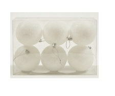 Шары новогодние пластиковые 8см/6шт TG52966 (Польша)