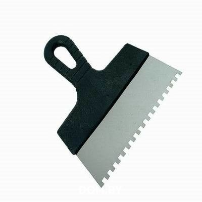 Шпатель зубчатый трапециевидный нержавейка 25см 6х6мм