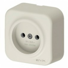 Розетка без заземления наружная Arvia кремовая (Турция)