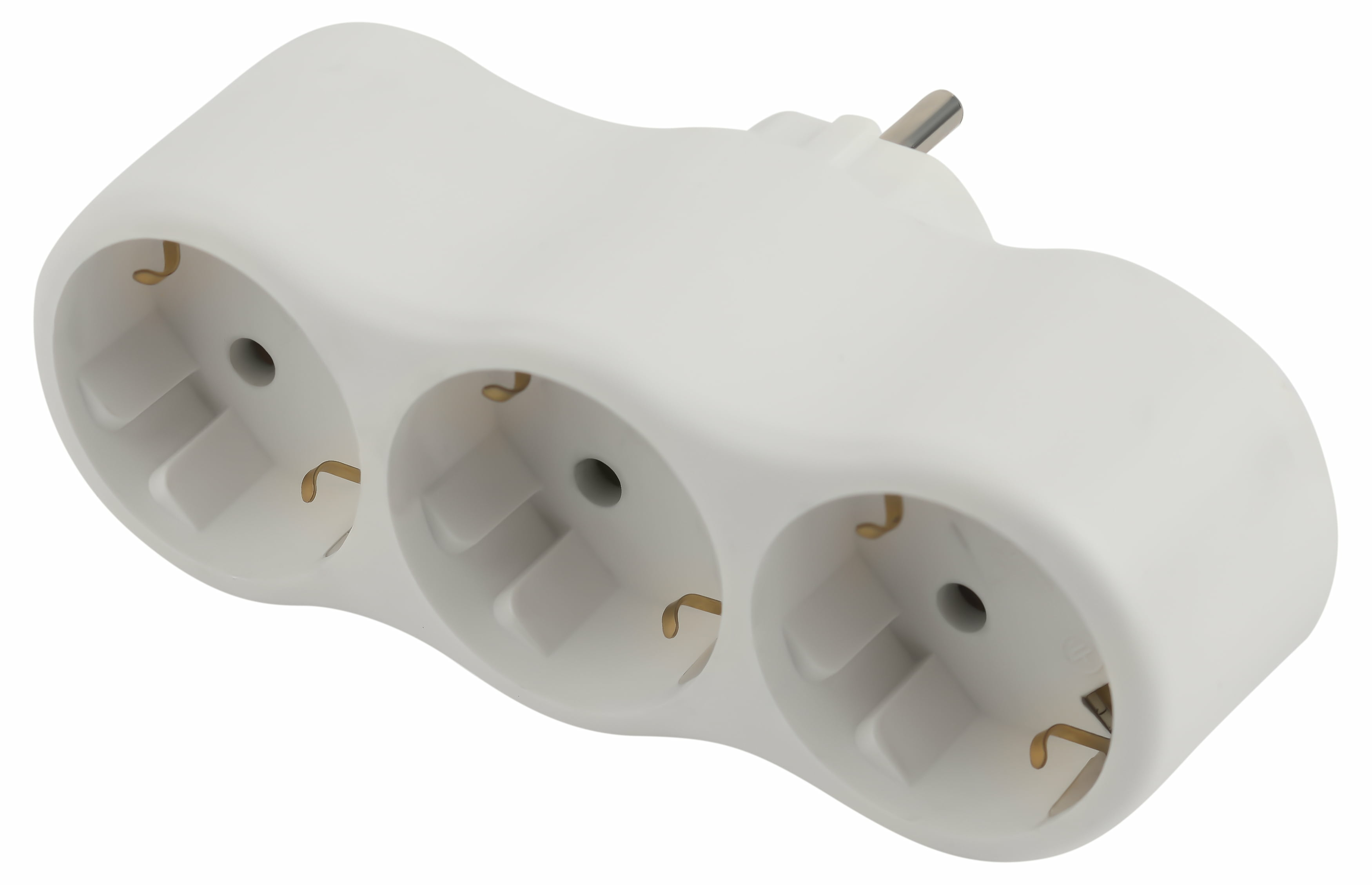 Разветвитель электрический ЭРА SPx-3e-W на 3 розетки с заземлением 16А белый (Китай)