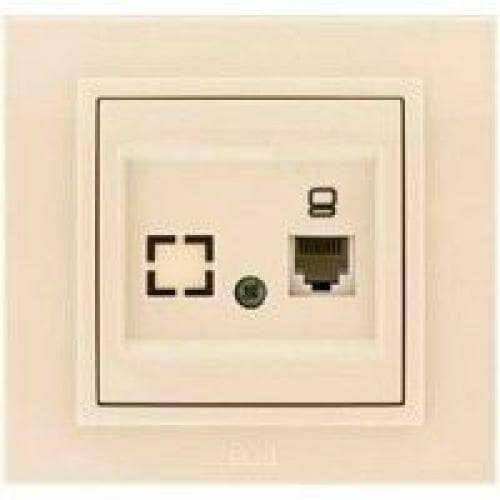 Розетка Zena модульная компьютерная кремовая (Турция)