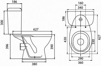 Унитаз-компакт Santeri Pro 1P2155S0000BF (Россия)