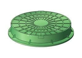 Люк дачный 750*750*50 зеленый (Россия)