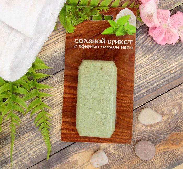 Соляной брикет Мини с эфирным маслом (мята)