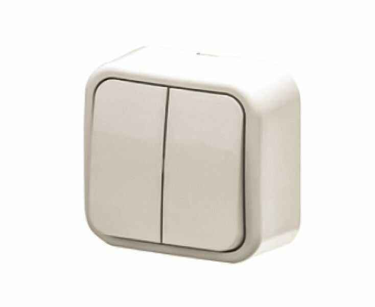 Выключатель двухклавишный наружный Arvia (Турция)