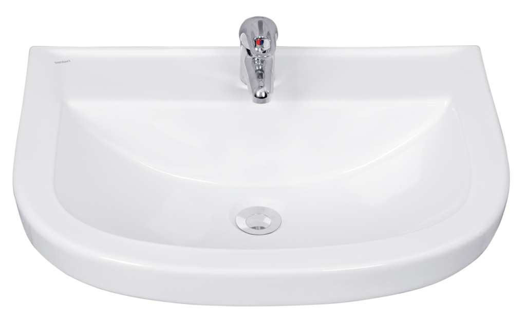 Умывальник Santeri PRO 131155S0010B0 белый 56 см с отверстием без перелива без крепления (Россия)