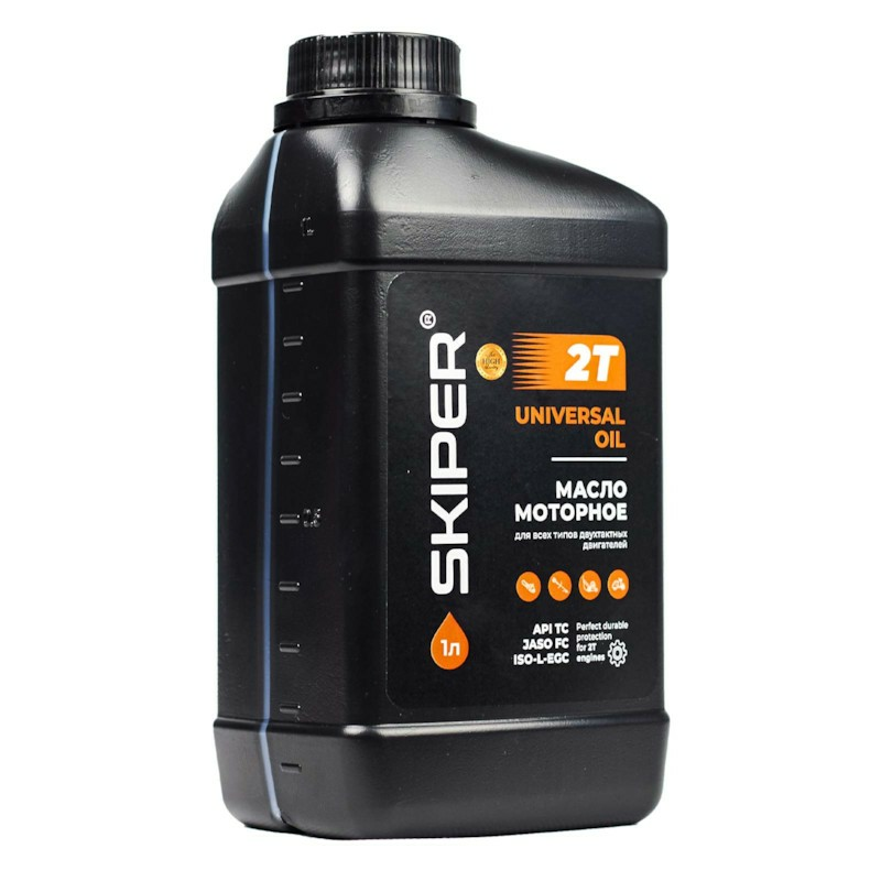 Масло моторное 2-х тактное SKIPER JASO FC, API TC, ISO-L-EGC, синий цвет for Husqvarna 1л (Швеция)
