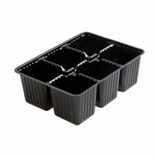 Мини-кассета рассадная 6 ячеек (уп.10 шт) чёрная (Россия)