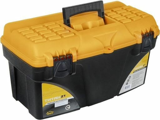 Ящик для инструмента пластмассовый ТИТАН, 53х27,5х29см, 21" с секциями (Россия)