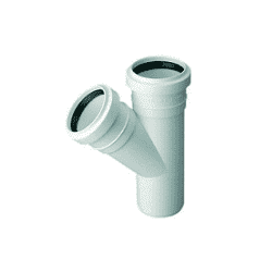 Тройник канализационный внутренний ПП 32/32/90° белый (Польша) Тройник канализационный внутренний ПП 32/32/90° белый (Польша)